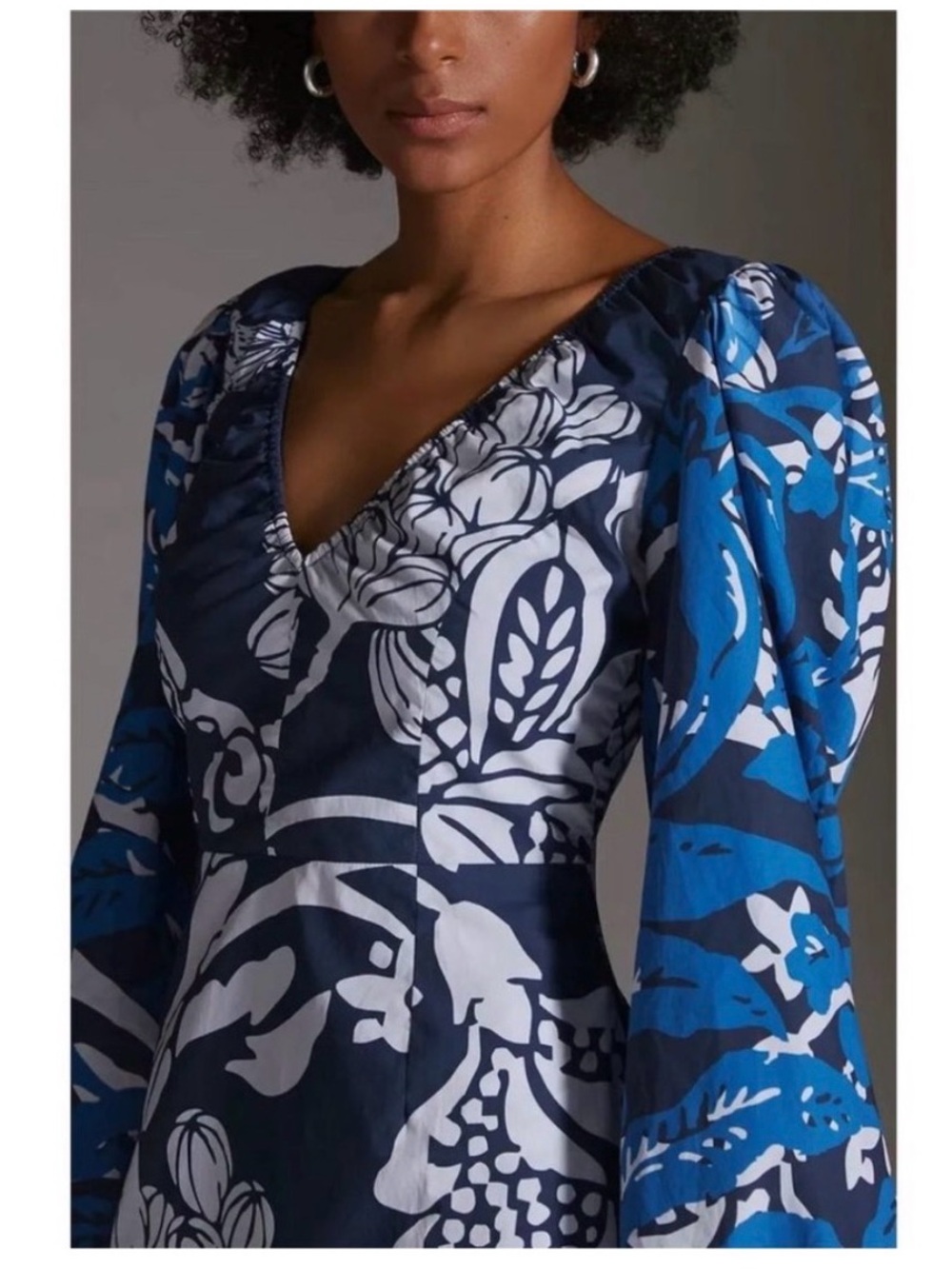 Anthropologie Roopa Pemmaraju Bird Floral Cotton Midi Dress Small Boho Resort - Picture 10 of 10